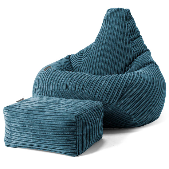 Kinder Gaming Sitzsack 6-14 Jahre - Cord Marineblau 02