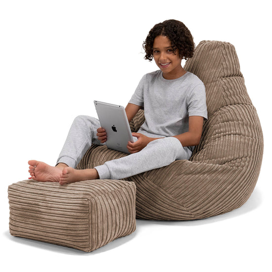 Kinder Gaming Sitzsack 6-14 Jahre - Cord Mocca 01