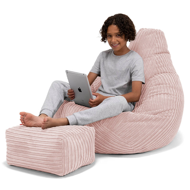 Kinder Gaming Sitzsack 6-14 Jahre - Cord Rosa 01
