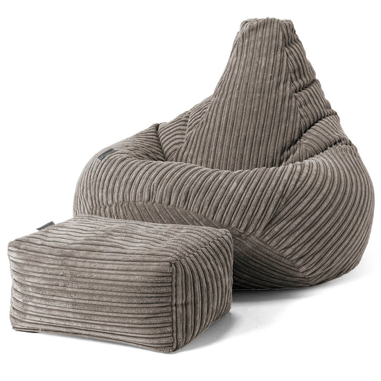 Kinder Gaming Sitzsack 6-14 Jahre - Cord Schiefergrau 02