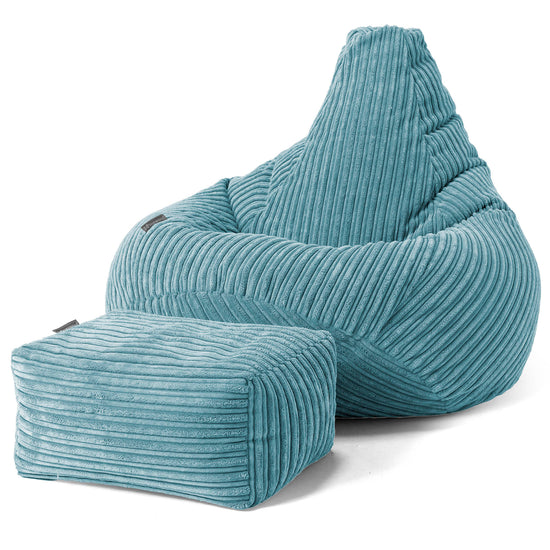 Kinder Gaming Sitzsack 6-14 Jahre - Cord Türkis 02