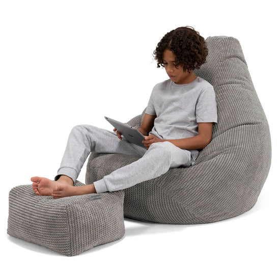 Kinder Gaming Sitzsack 6-14 Jahre - Pom-Pom Anthrazit 01