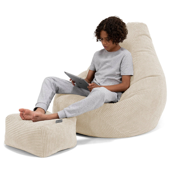 Kinder Gaming Sitzsack 6-14 Jahre - Pom-Pom Creme 01