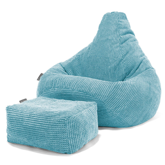 Kinder Gaming Sitzsack 6-14 Jahre - Pom-Pom Türkis 03