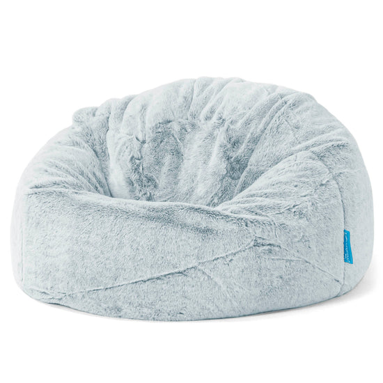 Klassicher Kindersessel Sitzsack 1-5 jahren - Kaninchen Kunstfell Pastellblau 01