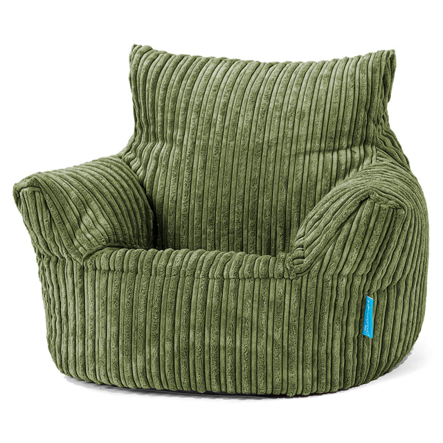 Klein Kindersessel Sitzsack 1-3 jahren - Cord Nadelwaldgrün_01