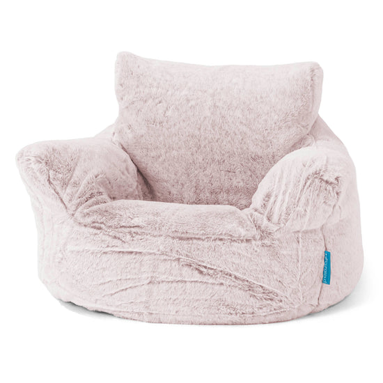 Klein Kindersessel Sitzsack 1-3 jahren - Kaninchen Kunstfell Pastellrosa 01