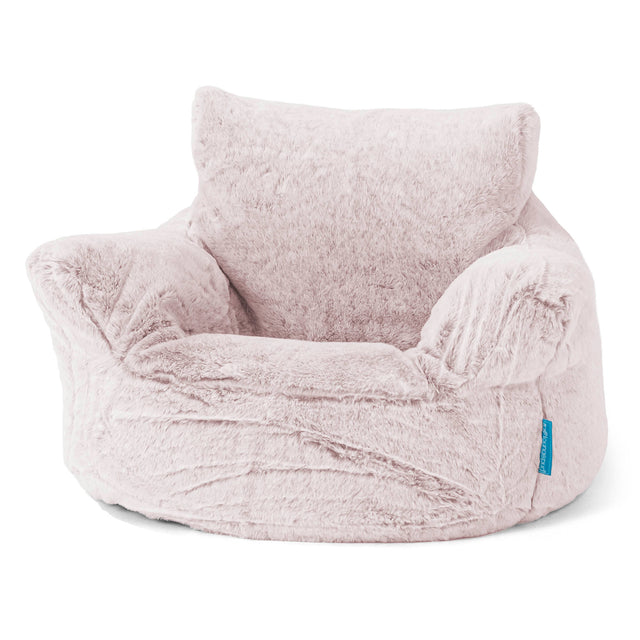 Klein Kindersessel Sitzsack 1-3 jahren - Kaninchen Kunstfell Pastellrosa 01