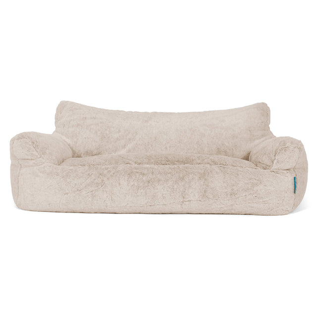 Josephine Sitzsack Sofa für Kinder 1-5 Jahre - Kaninchen Kunstfell Goldbraun 01