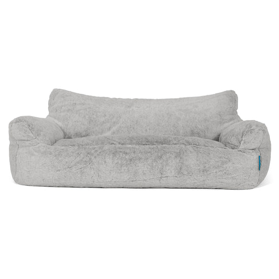Josephine Sitzsack Sofa für Kinder 1-5 Jahre - Kaninchen Kunstfell Hellgrau 01