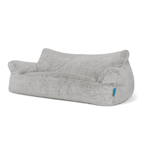Josephine Sitzsack Sofa für Kinder 1-5 Jahre - Kaninchen Kunstfell Hellgrau 02