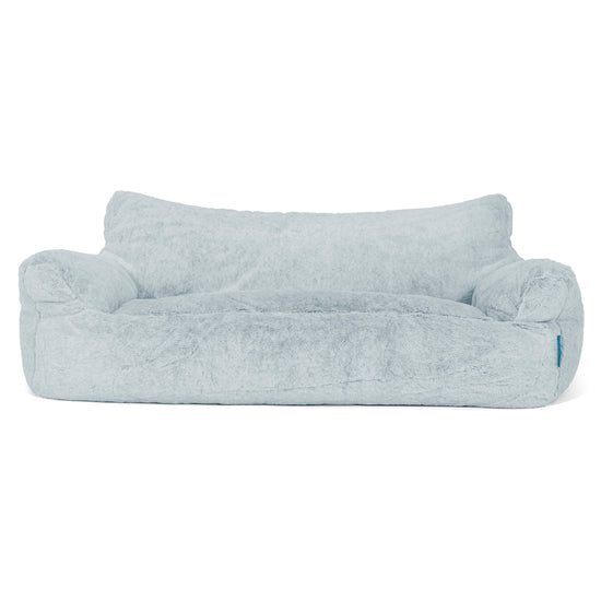 Josephine Sitzsack Sofa für Kinder 1-5 Jahre - Kaninchen Kunstfell Pastellblau 01
