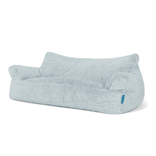 Josephine Sitzsack Sofa für Kinder 1-5 Jahre - Kaninchen Kunstfell Pastellblau 02