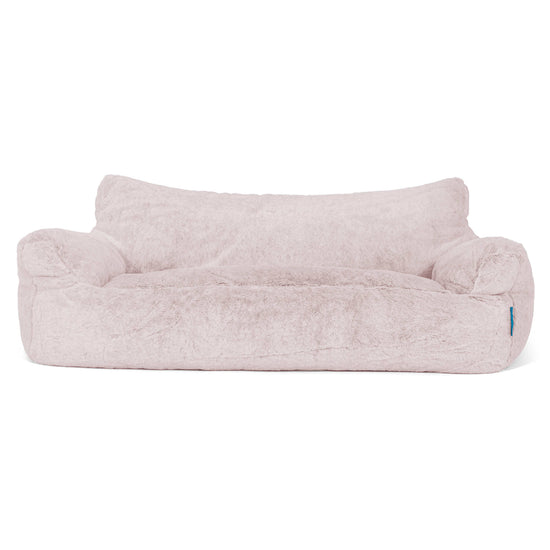 Josephine Sitzsack Sofa für Kinder 1-5 Jahre - Kaninchen Kunstfell Pastellrosa 01