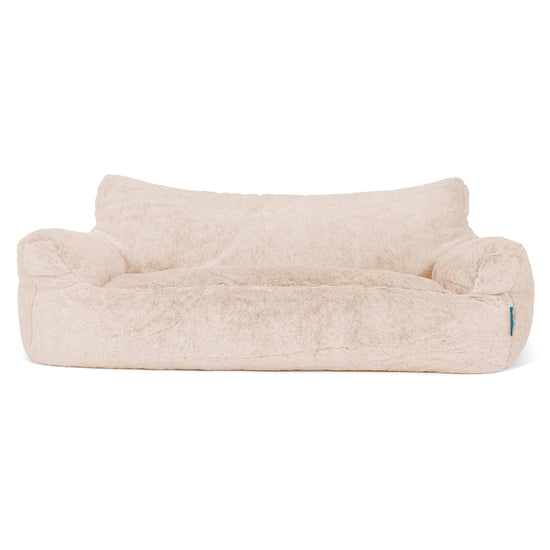 Josephine Sitzsack Sofa für Kinder 1-5 Jahre - Kaninchen Kunstfell Weiß 01