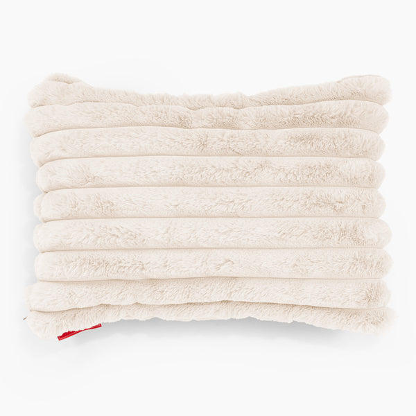 Dekokissen / Sofa Kissenbezug 35 x 50cm - Ultra Plüsch Cord Creme 01