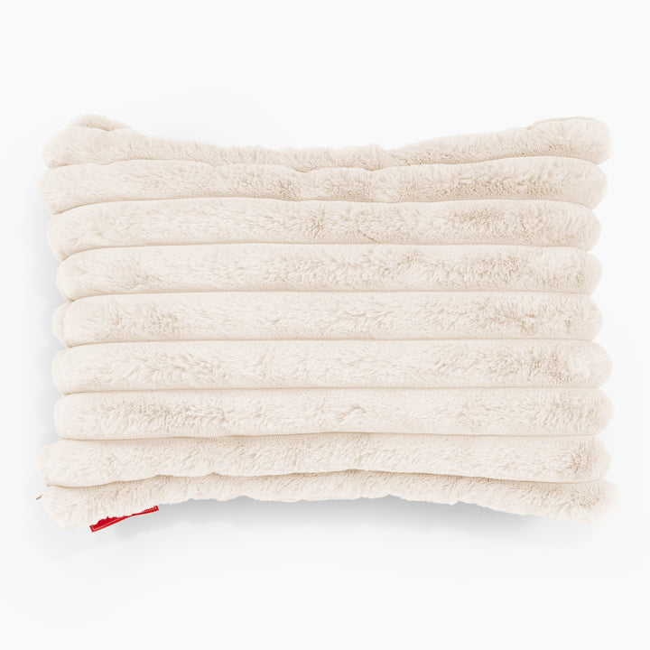 Dekokissen / Sofa Kissenbezug 35 x 50cm - Ultra Plüsch Cord Creme 01