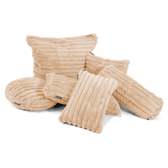 Dekokissen / Sofa Kissenbezug 35 x 50cm - Ultra Plüsch Cord Pfirsich 02