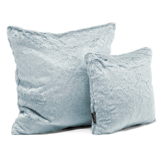 Kissen 47 x 47cm - Kaninchen Kunstfell Pastellblau 02