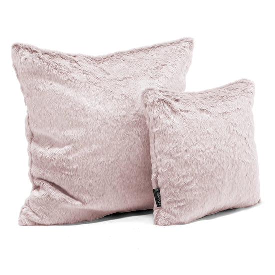 Kissen 47 x 47cm - Kaninchen Kunstfell Pastellrosa 02