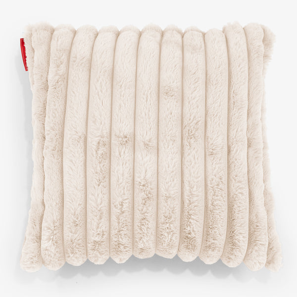 Dekokissen / Sofa Kissenbezug 47 x 47cm - Ultra Plüsch Cord Creme 01