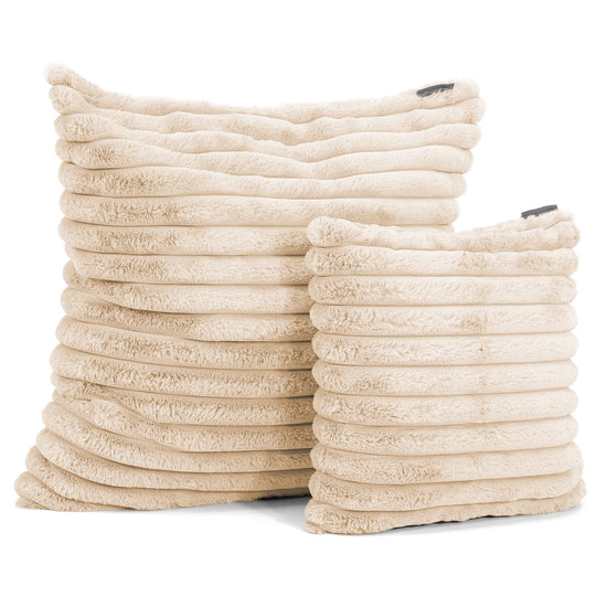 Dekokissen / Sofa Kissenbezug 47 x 47cm - Ultra Plüsch Cord Creme 02