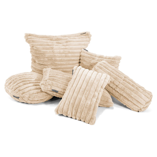 Dekokissen / Sofa Kissenbezug 47 x 47cm - Ultra Plüsch Cord Creme 03