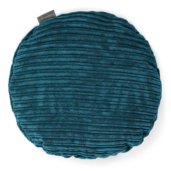 Kissen Rund 50cm - Cord Blaugrün 01