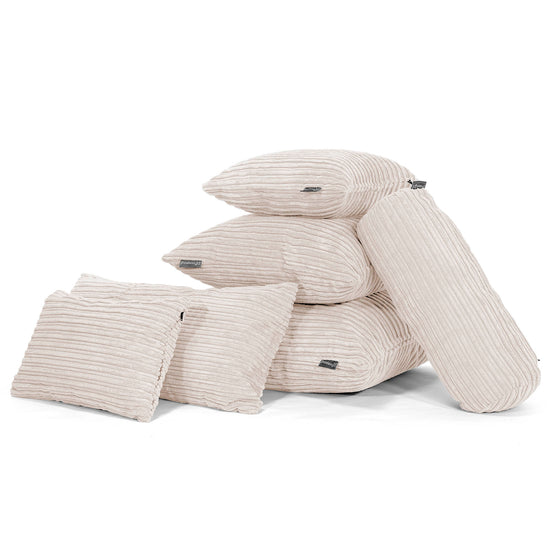 Kissen Rund 50cm - Cord Creme 03
