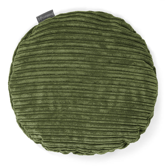 Dekokissen / Sofa Kissenbezug Rund 50cm - Cord Nadelwaldgrün 01