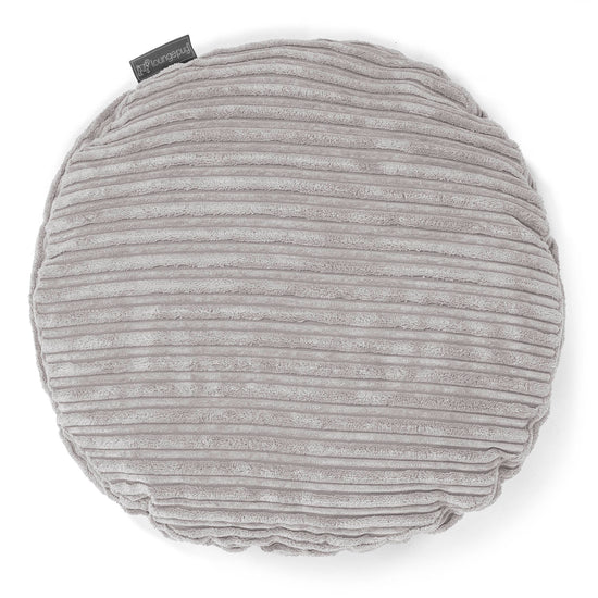 Dekokissen / Sofa Kissenbezug Rund 50cm - Cord Silber 01