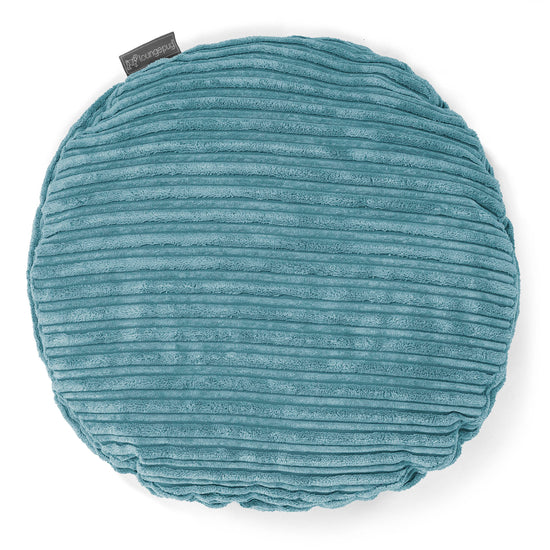 Kissen Rund 50cm - Cord Türkis 01