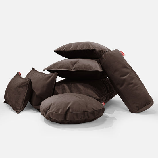Kissen Rund 50cm - Samt Espresso 03
