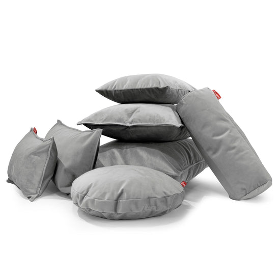 Kissen Rund 50cm - Samt Silber 03