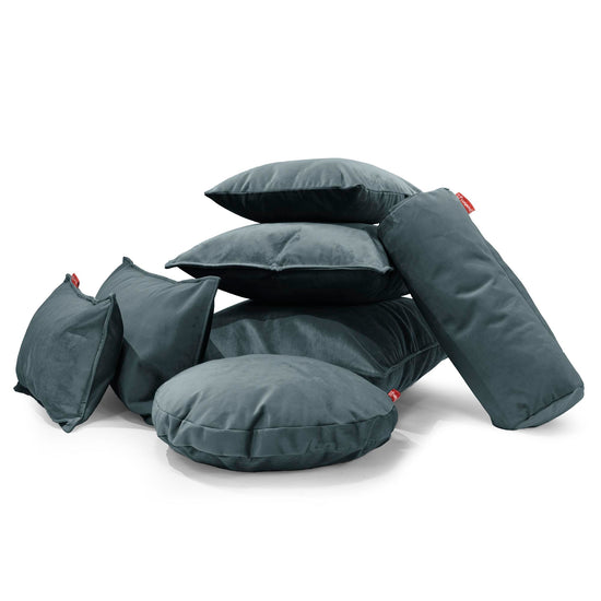 Kissen Rund 50cm - Samt Türkis 03