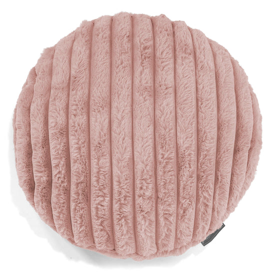 Dekokissen / Sofa Kissenbezug Rund 50cm - Ultra Plüsch Cord Pastellrosa 01