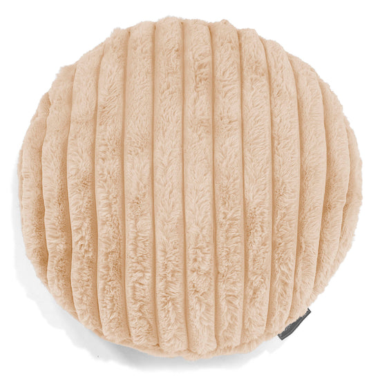 Dekokissen / Sofa Kissenbezug Rund 50cm - Ultra Plüsch Cord Pfirsich 01