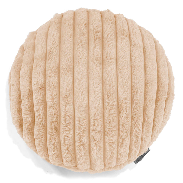Dekokissen / Sofa Kissenbezug Rund 50cm - Ultra Plüsch Cord Pfirsich 01