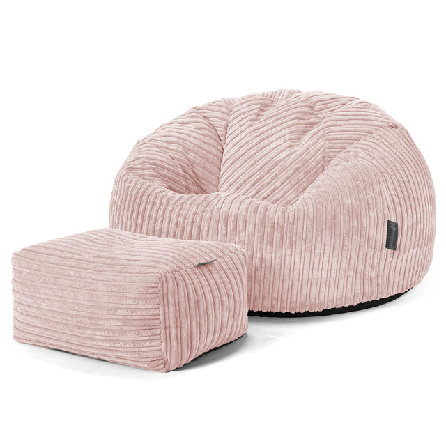 Klassischer Sitzsack Sessel - Cord Rosa 02