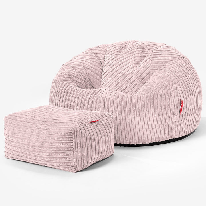 Klassischer Sitzsack Sessel - Cord Rosa 02