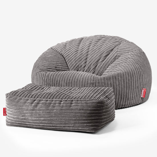 Kinder Sitzsack Sofa 6-14 Jahre - Cord Schiefergrau 03