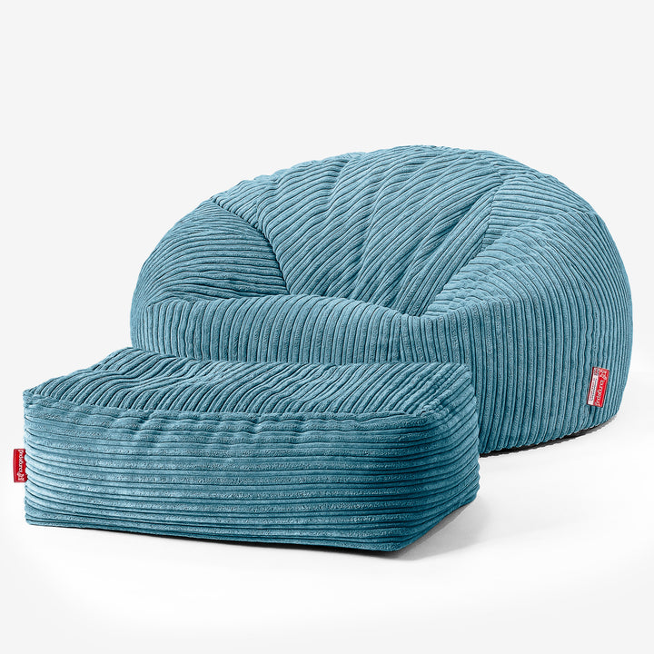 Kinder Sitzsack Sofa 6-14 Jahre - Cord Türkis 03