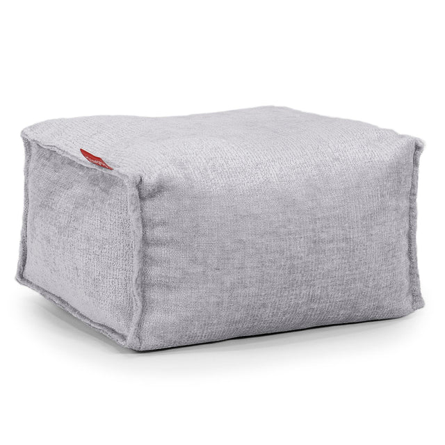 Kleiner Fußhocker - Chenille Grau 01