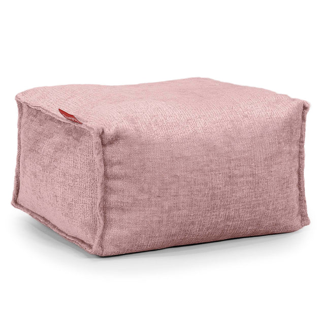 Kleiner Fußhocker - Chenille Pink 01