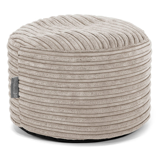 Kleiner runder Fußhocker - Cord Nerzfarben 01