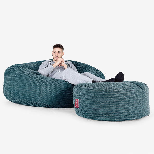 Mega-Mammoth Sofa Sitzsack XXL - Cord Blaugrün 02