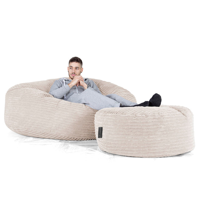 Mega-Mammoth Sofa Sitzsack XXL - Cord Creme 02