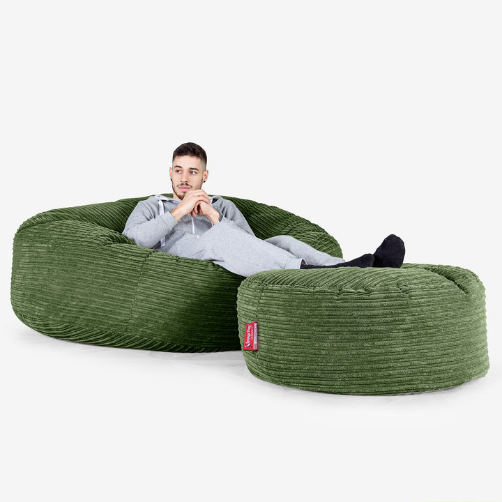 Mega-Mammoth Sofa Sitzsack XXL - Cord Nadelwaldgrün 02