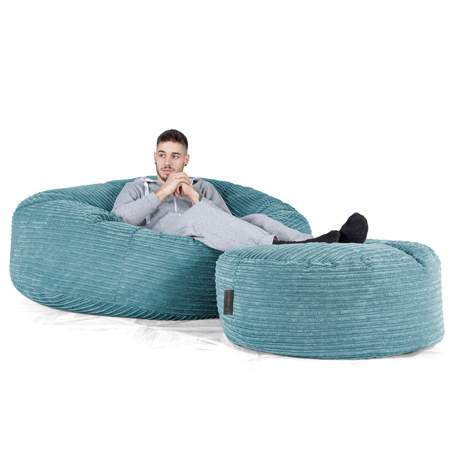 Mega-Mammoth Sofa Sitzsack XXL - Cord Türkis 02
