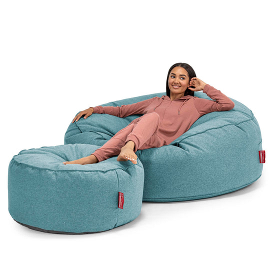 Mega-Mammoth Sofa Sitzsack XXL - Interalli Wolle Aqua 02